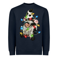 Navy christmas cow gnome Heavyweight Sweatshirt - CowGirlArtShop