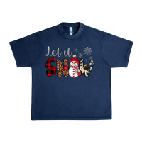 Navy let it snow snowman Urban Heavy Tee - JahusDesignShop