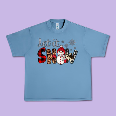 Let It Snow Snowman Urban Heavy Tee Designed By Jahusdesignshop