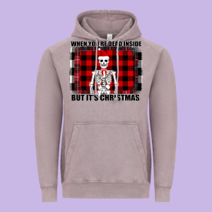 When You Re Dead Inside But It Christmas Skeleton Vintage Hoodie Designed By Bettercallsaul