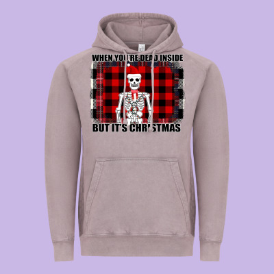 When You Re Dead Inside But It Christmas Skeleton Vintage Hoodie Designed By Bettercallsaul