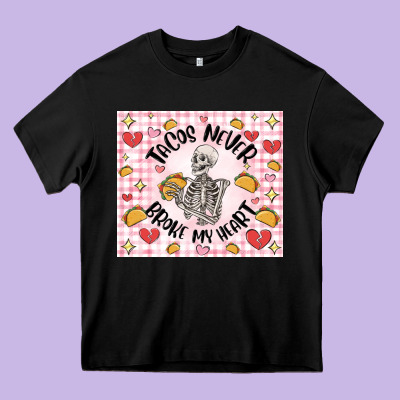 Tacos Never Broke My Heart Heavy Core Tee Designed By Maliassmallbusiness