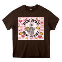 Chocolate Brown tacos never broke my heart Heavy Core Tee - MaliasSmallBusiness