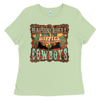 Matcha raising hell with the hippies and the cowboys Ladies Tee - NancyCooperArtShop