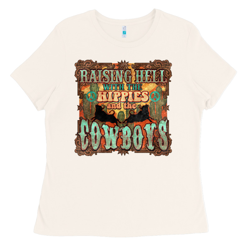 Raising Hell With The Hippies And The Cowboys Ladies Tee by NancyCooperArtShop | Teevron