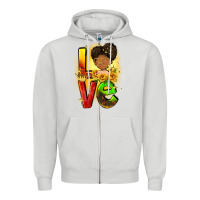 Dove Grey Love Juneteenth Zipper Hoodie - FaDigitalArtStudio