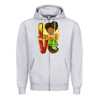 Heather Grey Love Juneteenth Zipper Hoodie - FaDigitalArtStudio