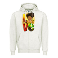 Oatmeal Heather Love Juneteenth Zipper Hoodie - FaDigitalArtStudio
