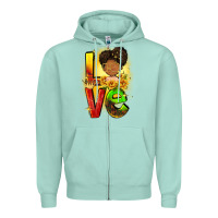 Seafoam Love Juneteenth Zipper Hoodie - FaDigitalArtStudio