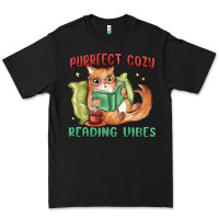 Black purrfect cozy reading vibes Premium Tee - MaliasSmallBusiness