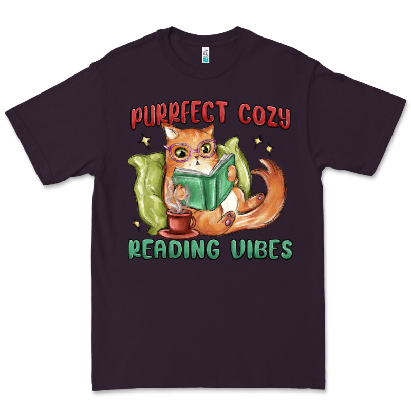 Purrfect Cozy Reading Vibes Premium Tee by MaliasSmallBusiness | Teevron