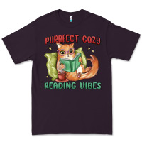 Plum purrfect cozy reading vibes Premium Tee - MaliasSmallBusiness