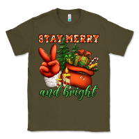 Army Green stay merry and bright peace hand Classic Tee - Jasminsmagicworld