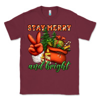 Burgundy stay merry and bright peace hand Classic Tee - Jasminsmagicworld