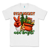 White stay merry and bright peace hand Classic Tee - Jasminsmagicworld