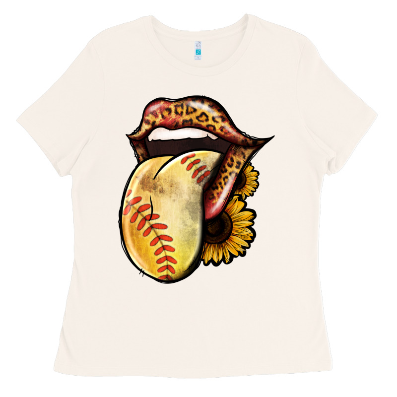 Softball Tongue Ladies Tee by Jasminsmagicworld | Teevron