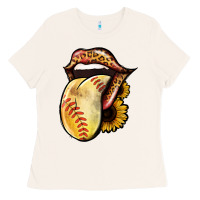 Bone Softball Tongue Ladies Tee - Jasminsmagicworld