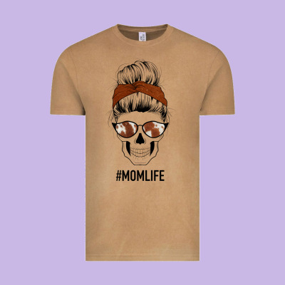 Western Brown Glitter Cowhide Patterned Mom Skull Vintage Tee Designed By Bettercallsaul