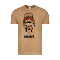 Vintage Camel Western Brown Glitter Cowhide Patterned Mom Skull Vintage Tee - Bettercallsaul