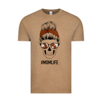 Vintage Coffee Western Brown Glitter Cowhide Patterned Mom Skull Vintage Tee - Bettercallsaul