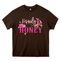 Chocolate Brown howdy honey Heavy Core Tee - MaliasSmallBusiness
