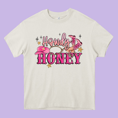 Howdy Honey Heavy Core Tee Designed By Maliassmallbusiness