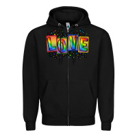 Black Love pride Zipper Hoodie - FaDigitalArtStudio