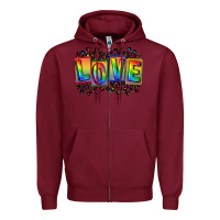 Burgundy Love pride Zipper Hoodie - FaDigitalArtStudio