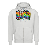 Dove Grey Love pride Zipper Hoodie - FaDigitalArtStudio