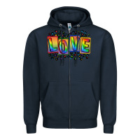 Navy Love pride Zipper Hoodie - FaDigitalArtStudio