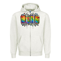 Oatmeal Heather Love pride Zipper Hoodie - FaDigitalArtStudio