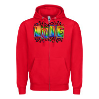 Red Love pride Zipper Hoodie - FaDigitalArtStudio