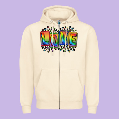 Love Pride Zipper Hoodie Designed By Fadigitalartstudio