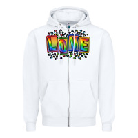 White Love pride Zipper Hoodie - FaDigitalArtStudio
