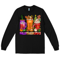 Black hallothanksmas coffee cups Long Sleeve Tee - texasbilliewilder