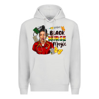 Dove Grey Juneteenth black Nurse magic Premium Hoodie - FaDigitalArtStudio