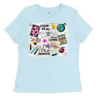 Baby Blue teacher always learning Ladies Tee - NancyCooperArtShop