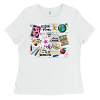 White teacher always learning Ladies Tee - NancyCooperArtShop