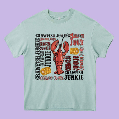 Crawfish Junkie Heavy Core Tee Designed By Maliassmallbusiness
