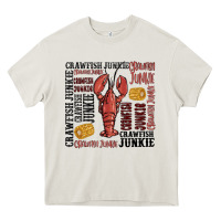 Cream crawfish junkie Heavy Core Tee - MaliasSmallBusiness