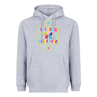 Heather Grey Let s Grow Together Heavyweight Hoodie - CowhideDigitalArt
