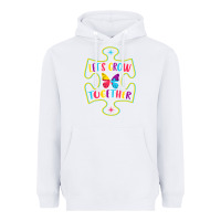White Let s Grow Together Heavyweight Hoodie - CowhideDigitalArt