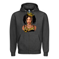 Charcoal Heather black queen Zipper Hoodie - FaDigitalArtStudio