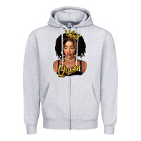Heather Grey black queen Zipper Hoodie - FaDigitalArtStudio