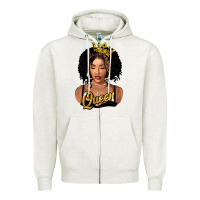Oatmeal Heather black queen Zipper Hoodie - FaDigitalArtStudio