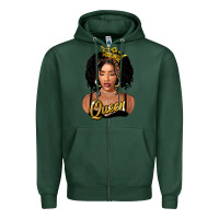 Sports Green black queen Zipper Hoodie - FaDigitalArtStudio