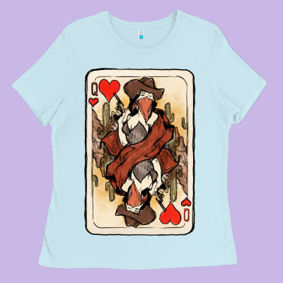 Queen Of Hearts Cowgirl Ladies Tee Designed By Nancycooperartshop
