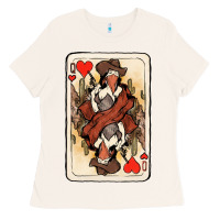 Bone queen of hearts cowgirl Ladies Tee - NancyCooperArtShop