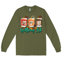 Army Green Candles with Fall Getting Lit Long Sleeve Tee - texasbilliewilder