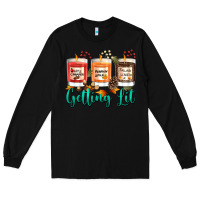 Black Candles with Fall Getting Lit Long Sleeve Tee - texasbilliewilder